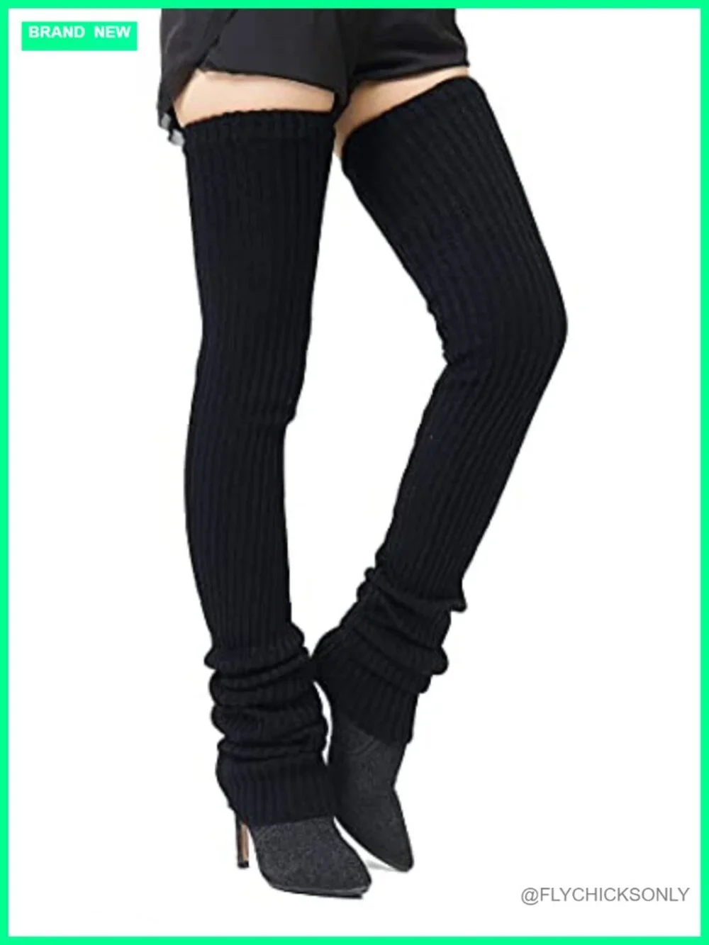 Extra Long Knit Leg Warmers for Women, 27 or 34 Inch Thigh High Socks